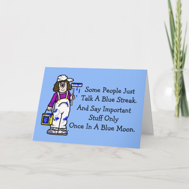 Carte de voeux Blue Phrases (Customisez-La) (Devant)