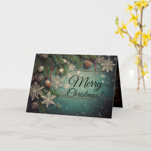 Carte de voeux Blue Rustic Holiday
