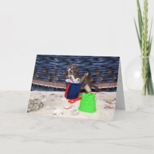 Carte de voeux Bob bébé plage