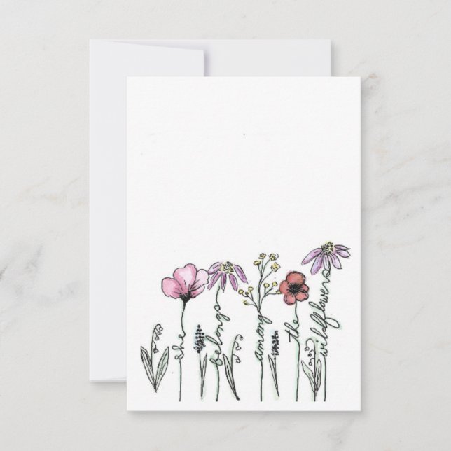 Carte de voeux Boho fleur sauvage (Devant)