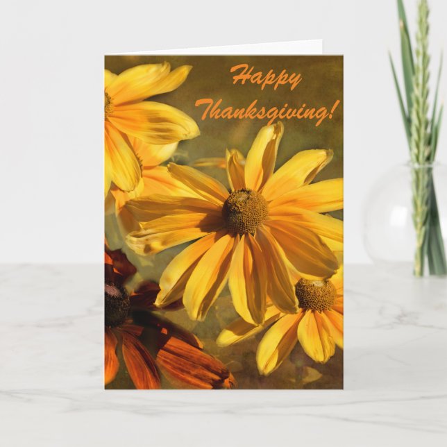 Carte de voeux bon thanksgiving en Orange (Devant)