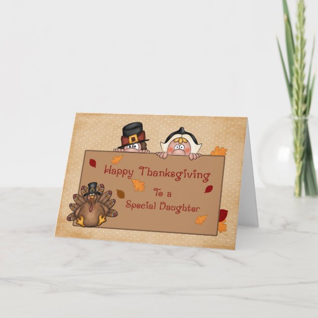 Carte de voeux bon thanksgiving fille (Devant)