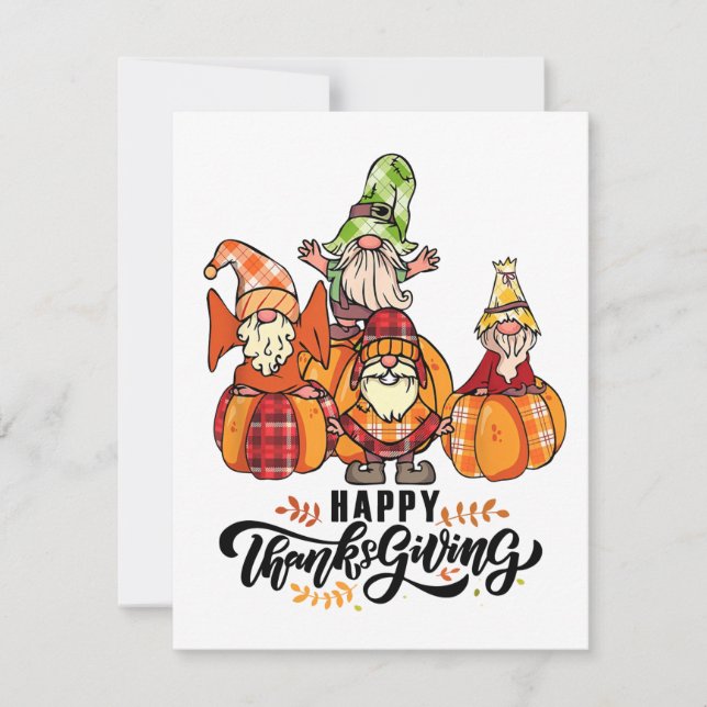 Carte de voeux bon thanksgiving Gnomes (Devant)