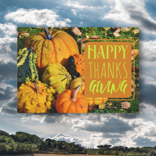 Carte de voeux Bon thanksgiving Gourds
