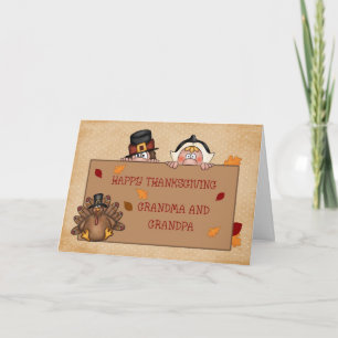 Carte de voeux bon thanksgiving grand-parents