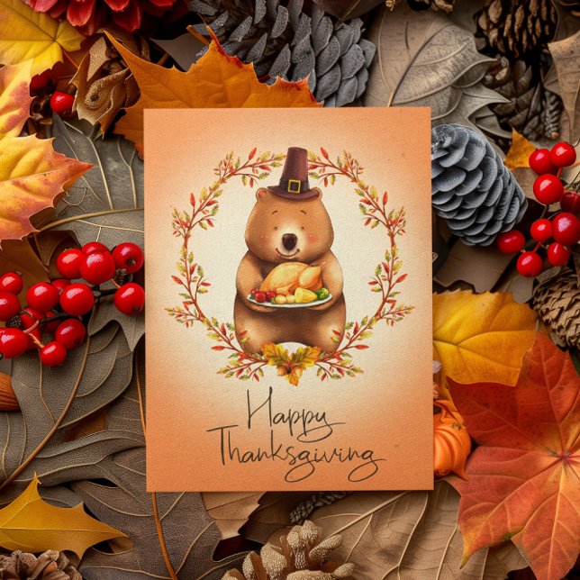 Carte de voeux bon thanksgiving Oear Cute (Créateur téléchargé)