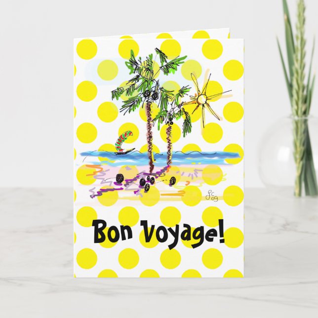 Carte de voeux Bon Voyage sur mesure par Ginette (Devant)