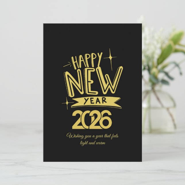Carte de vœux Bonne année 2026 Merci pour le profe (Debout devant)