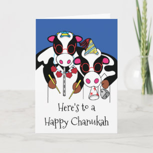 Carte de voeux "Bonne Chanukah et Bonne Année Moo"