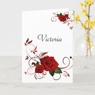 Carte de voeux Bonne fête des mères Rose rouge