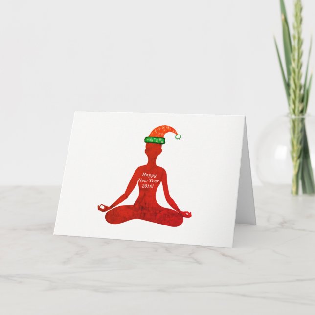 Carte de voeux Bonne Nouvelle année Yoga Babe (Devant)