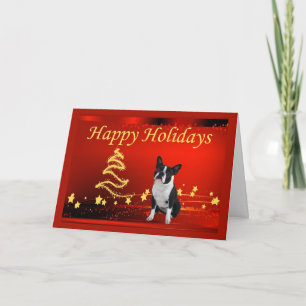 Carte de voeux Boston Terrier Christmas Stars
