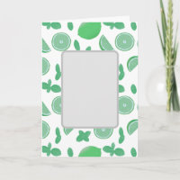 Carte de vœux botanique au citron vert et à la men