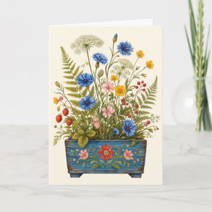 Carte de vœux botanique Fleur des champs Cottage G