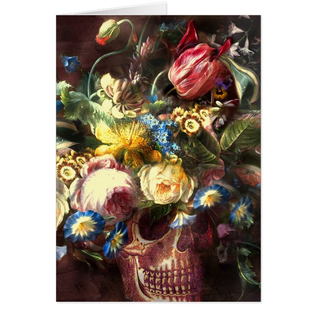 Carte de vœux Bouquet de crânes (Devant)
