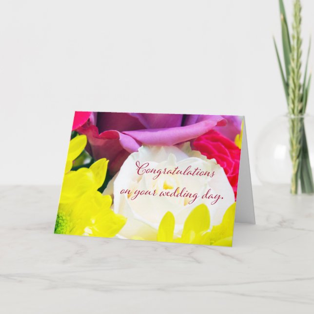 Carte de vœux "Bouquet de mariage 1." (Devant)