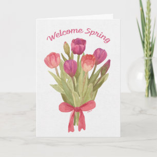 Carte de vœux Bouquet de Tulipes Printanières Joye
