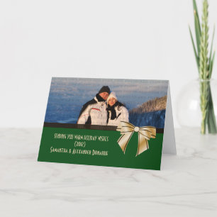 Carte de voeux Bow Holiday, Vert