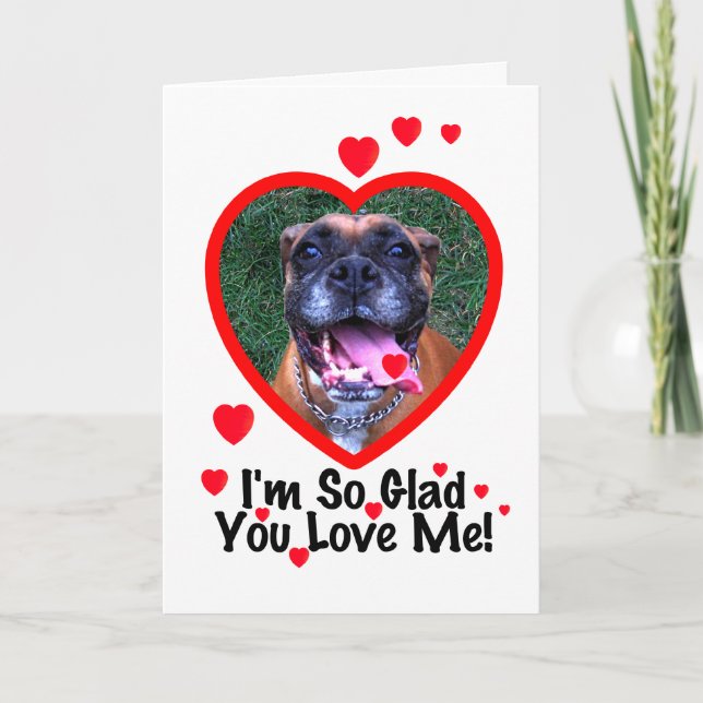 Carte de voeux Boxer Chien Valentine (Devant)