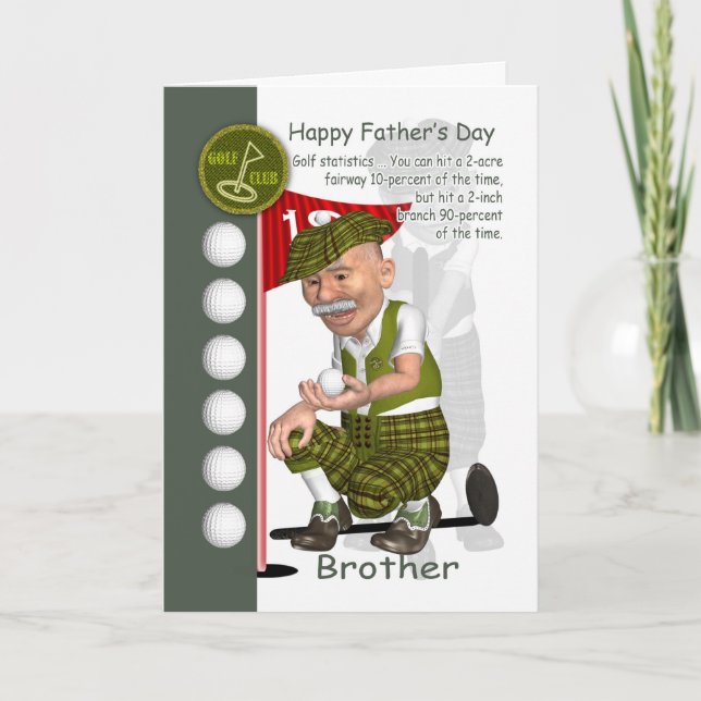 Carte de voeux Brother Golf Fête des pères Golf (Devant)