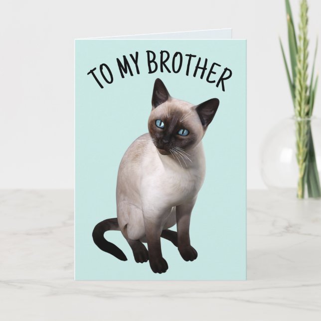 Carte de voeux BROTHER SIAMESE CAT Anniversaire (Devant)