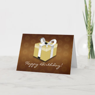 Carte de voeux Brown, Gold et White pour anniversa