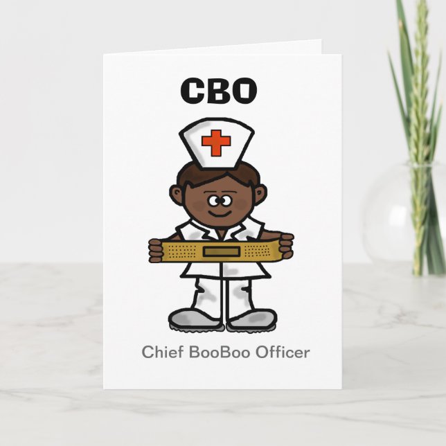 Carte de voeux Brown pour infirmière de sexe mascu (Devant)
