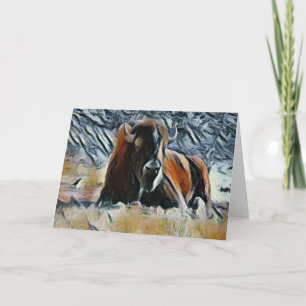 Carte de voeux Buffalo vierge à l'intérieur