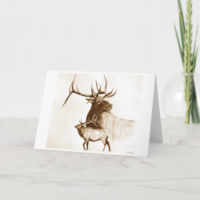 Carte de voeux Bull Elk (Devant)