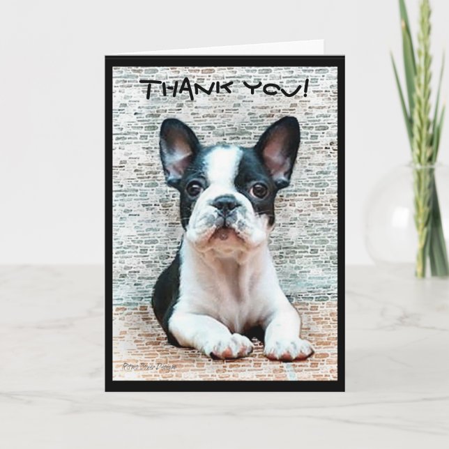 Carte de voeux Bulldog Merci (Devant)