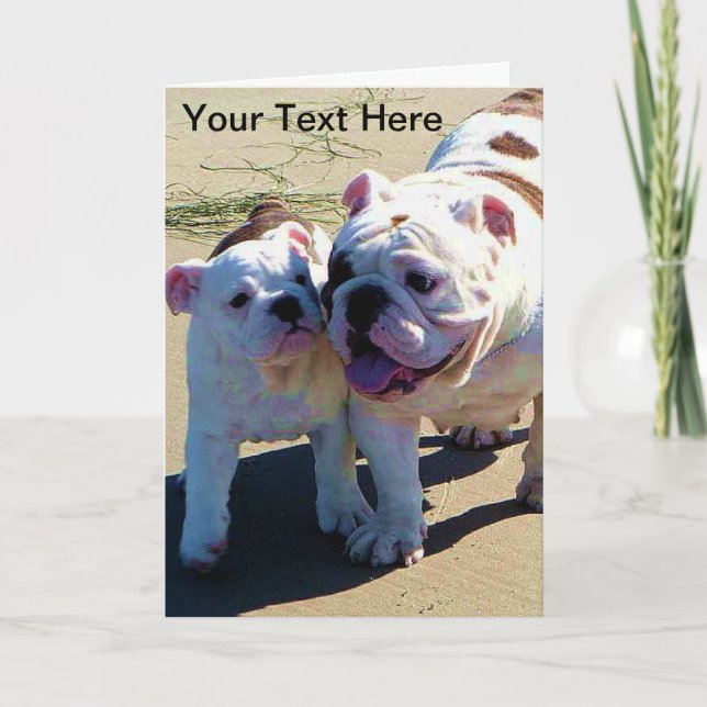 Carte de voeux Bulldogs anglaise (Devant)