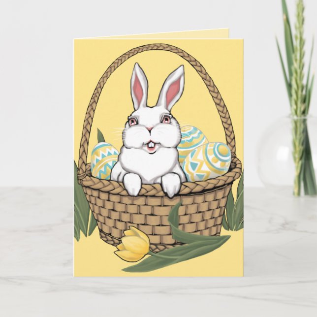 Carte de voeux Bunny de Pâques personnalisée ou bl (Devant)