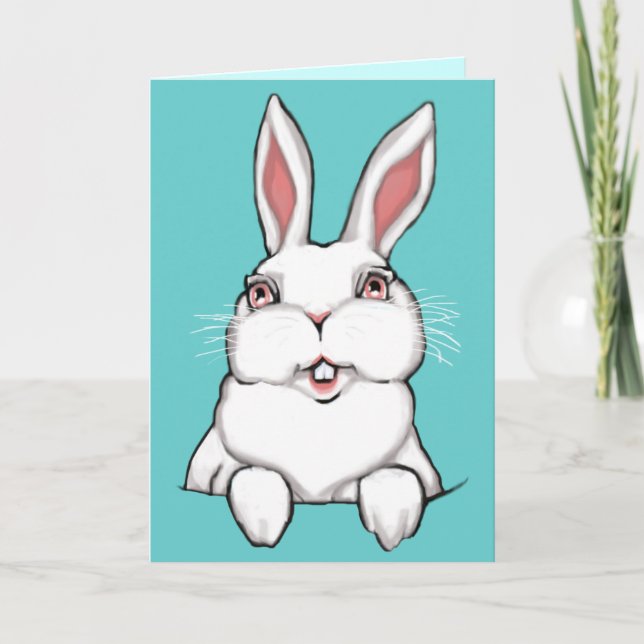 Carte de voeux Bunny de Pâques personnalisée ou bl (Devant)