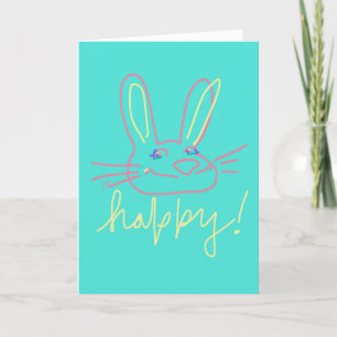 Carte de vœux Bunny Happy