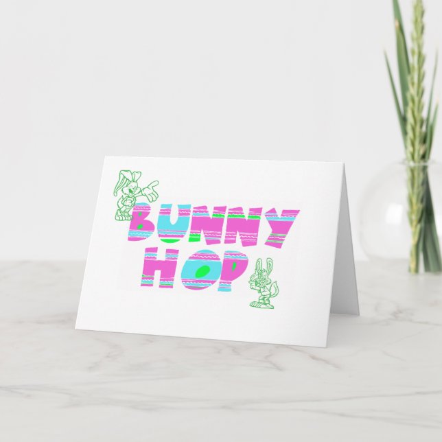 Carte de voeux Bunny Hop (Devant)