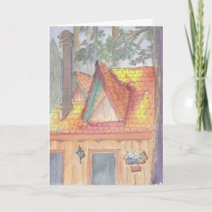Carte de voeux "Cabine Watercolor Sketch/Arrowhead