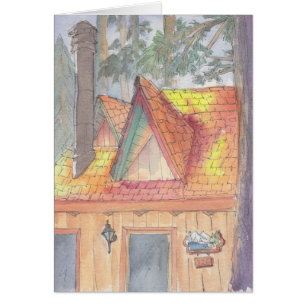 Carte de voeux "Cabine Watercolor Sketch/Arrowhead
