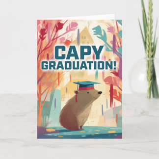 Carte de voeux Capybara "Capy" Graduation