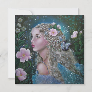 Carte de voeux carré Wild rose fairy