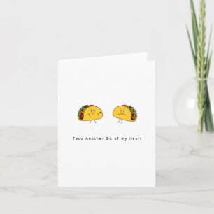 Carte de vœux, carte à thème taco, carte mignonne