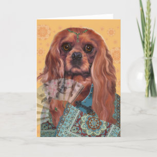 Carte de vœux   Cavalier Spaniel   Ruby Cavalier