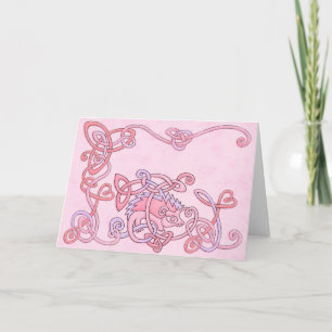 Carte de voeux celtique de hérisson