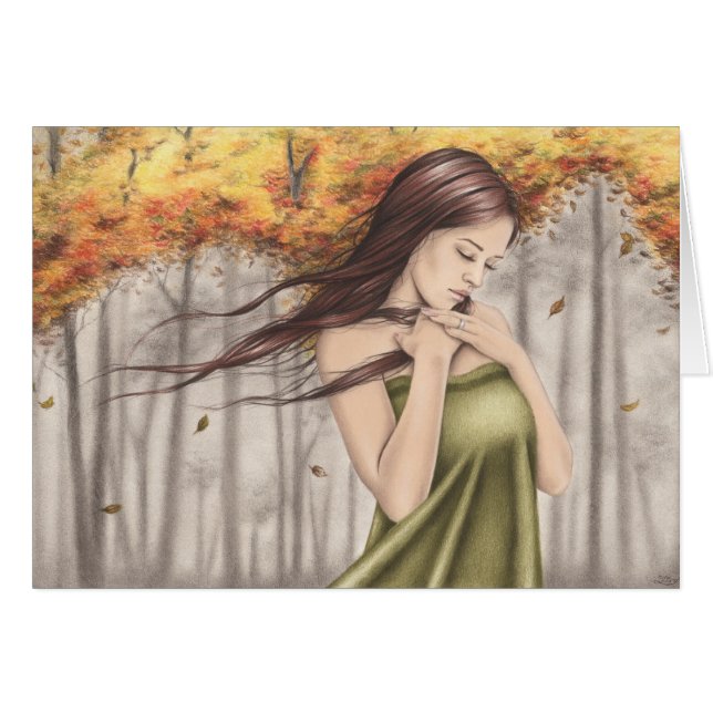 Carte de voeux changeante d'automne de saisons (Devant horizontal)