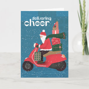 Carte de voeux Cheer Père Noël Scooter