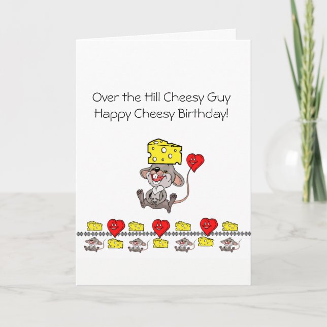 Carte de voeux Cheesy Bonne Souris Anniversaire Co (Devant)