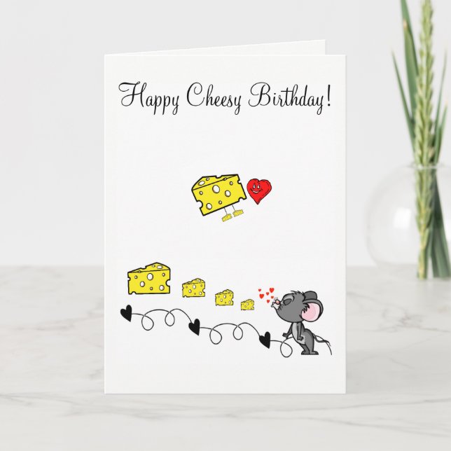 Carte de voeux Cheesy Bonne Souris d'anniversaire (Devant)