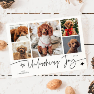 Carte de vœux Chien Blanc Débordant de Joie Multi