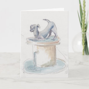 Carte de voeux "Chien Watercolor Sketch/Londres"