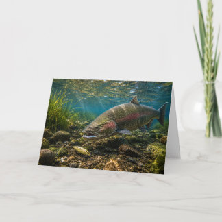 Carte de vœux Chinook Salmon & Lure