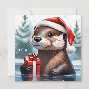 Carte de voeux Christmas Otter